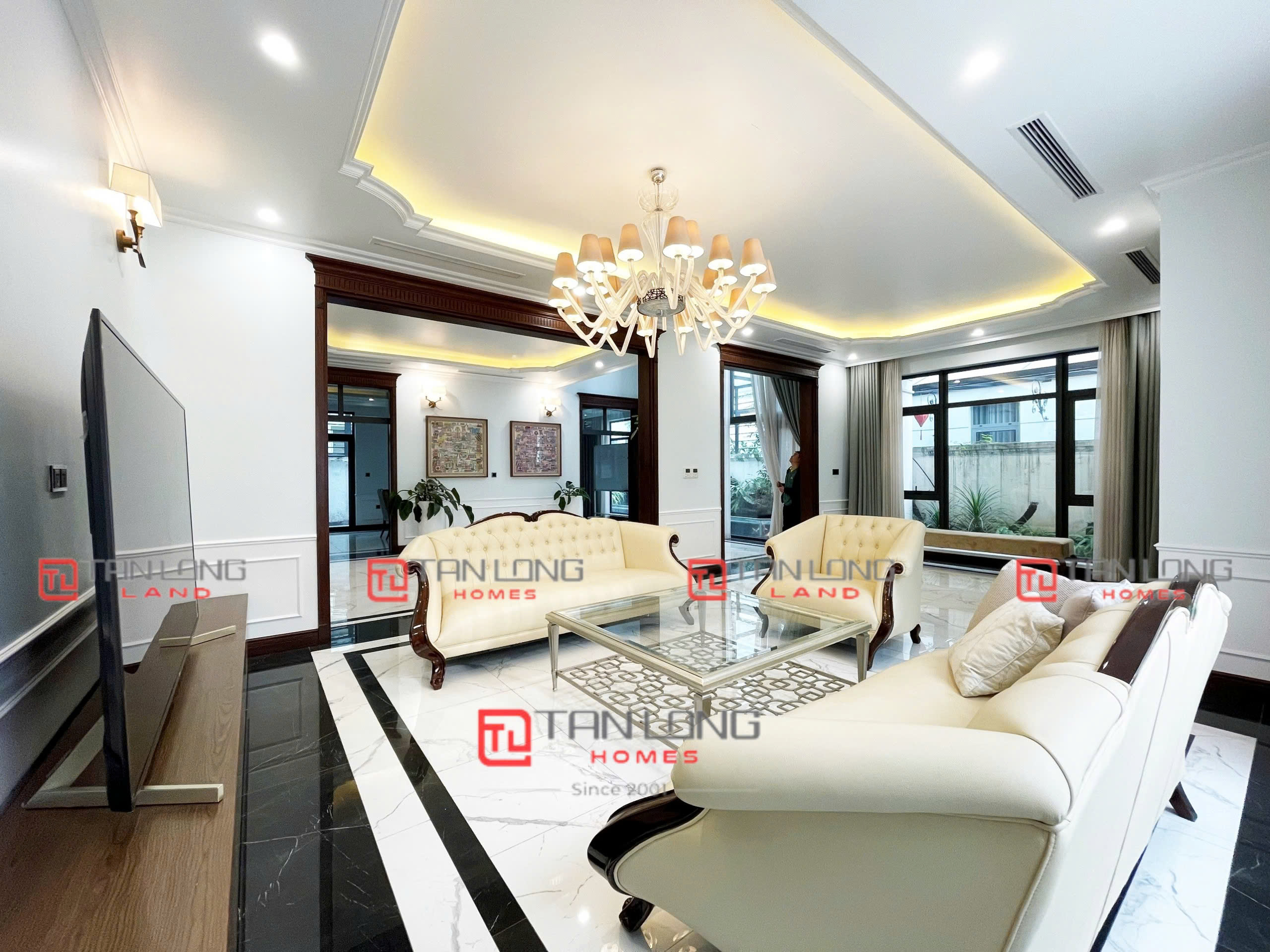 Bán biệt thự đơn lập Vinhomes The Harmony diện tích 304m2 full nội thất hiện đại, view hồ điều hoà