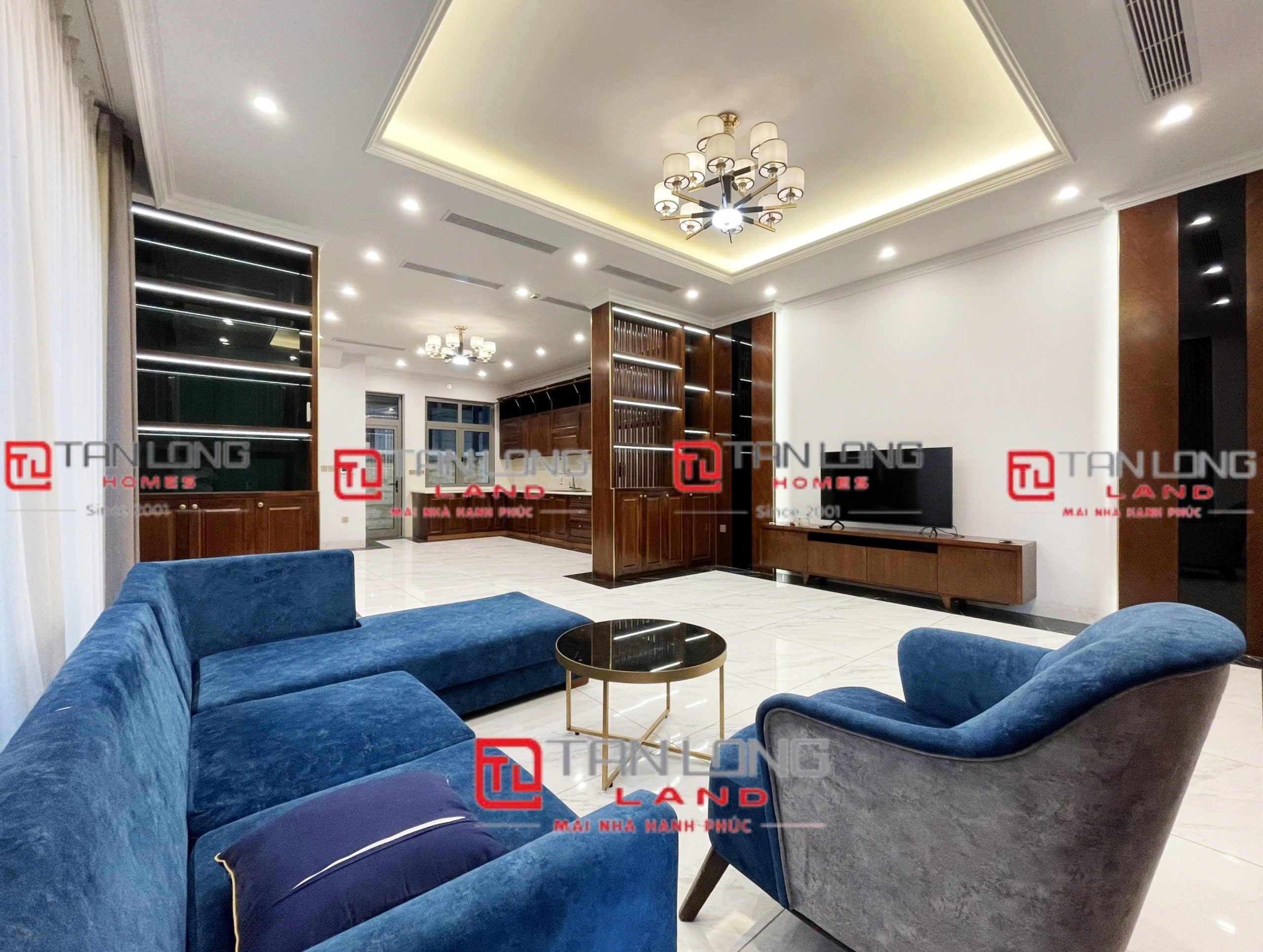 Cho thuê nhanh biệt thự song lập Vinhomes The Harmony DT 152m2 full nội thất, có thang máy